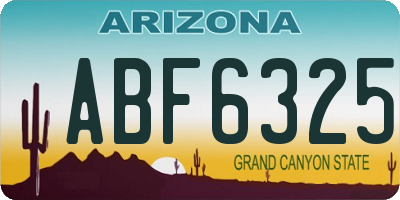 AZ license plate ABF6325