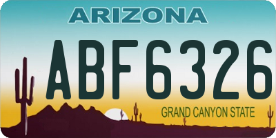 AZ license plate ABF6326