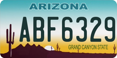 AZ license plate ABF6329
