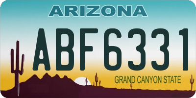 AZ license plate ABF6331