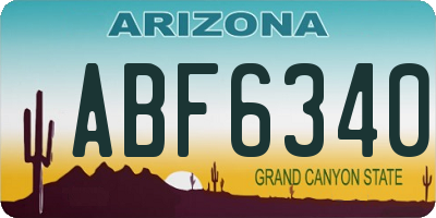 AZ license plate ABF6340