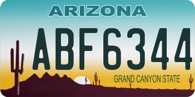 AZ license plate ABF6344
