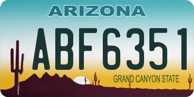 AZ license plate ABF6351