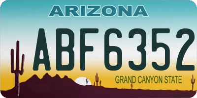 AZ license plate ABF6352
