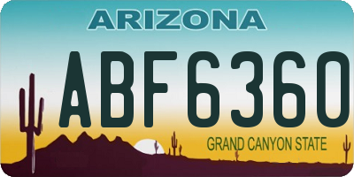 AZ license plate ABF6360