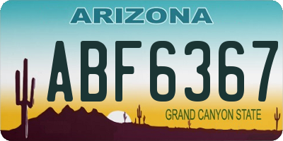 AZ license plate ABF6367