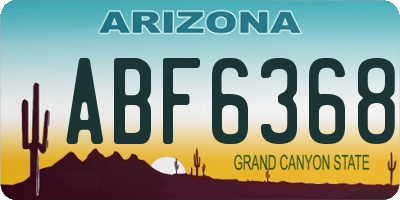AZ license plate ABF6368