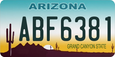 AZ license plate ABF6381