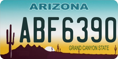 AZ license plate ABF6390