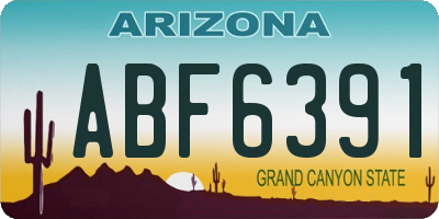 AZ license plate ABF6391
