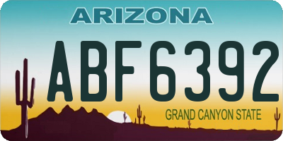 AZ license plate ABF6392