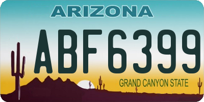 AZ license plate ABF6399