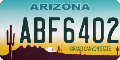 AZ license plate ABF6402