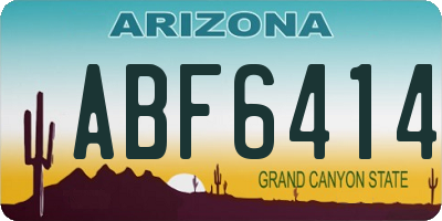 AZ license plate ABF6414