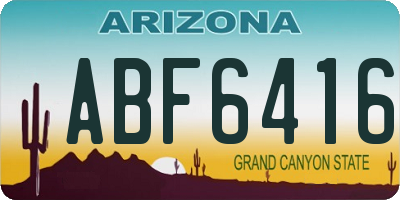 AZ license plate ABF6416