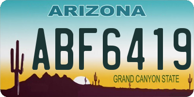 AZ license plate ABF6419