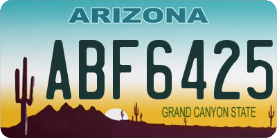 AZ license plate ABF6425