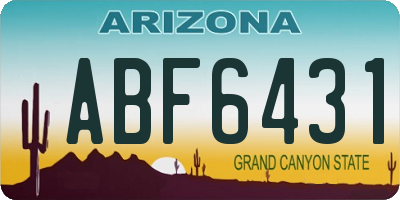 AZ license plate ABF6431