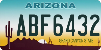 AZ license plate ABF6432