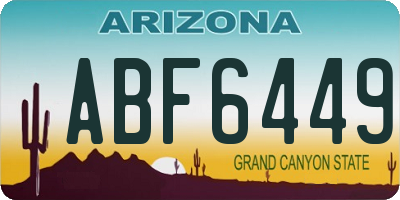 AZ license plate ABF6449