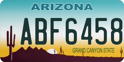 AZ license plate ABF6458