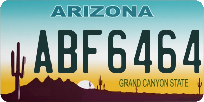 AZ license plate ABF6464
