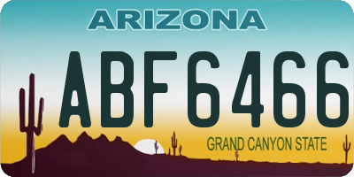 AZ license plate ABF6466