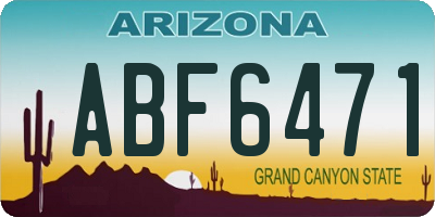 AZ license plate ABF6471