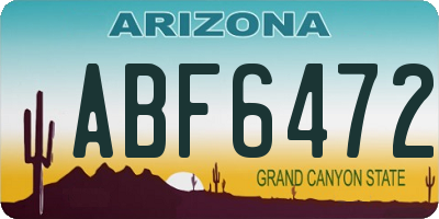 AZ license plate ABF6472