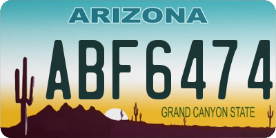 AZ license plate ABF6474