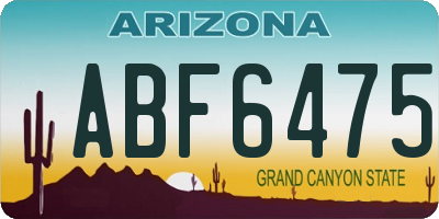 AZ license plate ABF6475