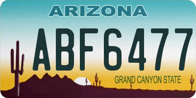 AZ license plate ABF6477