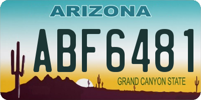 AZ license plate ABF6481