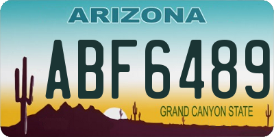 AZ license plate ABF6489