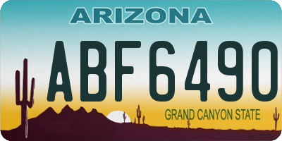 AZ license plate ABF6490