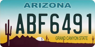 AZ license plate ABF6491