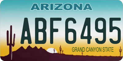 AZ license plate ABF6495