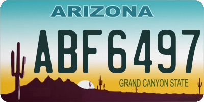 AZ license plate ABF6497