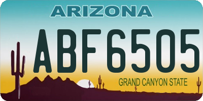 AZ license plate ABF6505