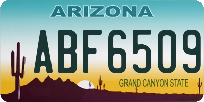 AZ license plate ABF6509