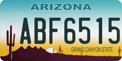 AZ license plate ABF6515