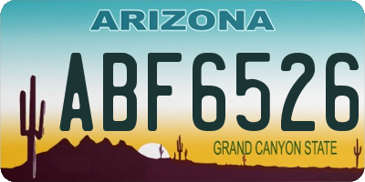 AZ license plate ABF6526