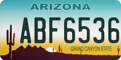 AZ license plate ABF6536