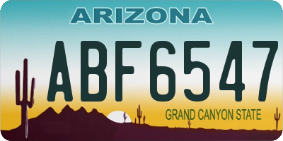 AZ license plate ABF6547