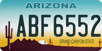AZ license plate ABF6552