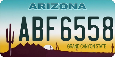 AZ license plate ABF6558