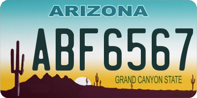 AZ license plate ABF6567