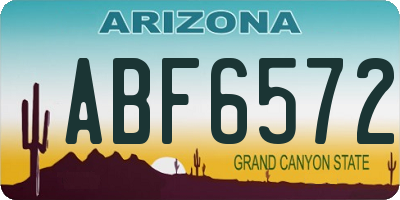 AZ license plate ABF6572