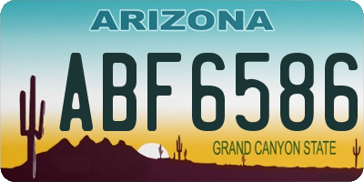 AZ license plate ABF6586