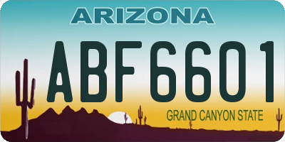 AZ license plate ABF6601